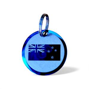 LUXE | Mirror Stainless NZ Flag | Pet ID Tag