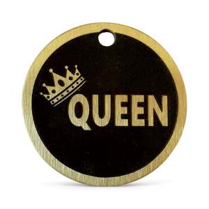 Luxe Bespoke Brass King Queen: LUXE | Bespoke Brass Queen | Pet ID Tag