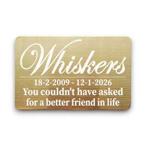 New Arrivals: Pet Memorial Plaque 86x54 | Brushed Stainless