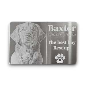 New Arrivals: Pet Memorial Portrait Plaque 86x54 | Brushed Stainless