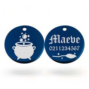 Mirror Stainless Steel: Spell Maker | Mirror Stainless Round | Pet ID Tag