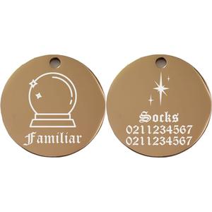 Mirror Stainless Steel: Familiar | Mirror Stainless Round | Pet ID Tag