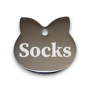 Mirror Stainless Steel: Cat Ears | Mirror Stainless | Pet ID Tag