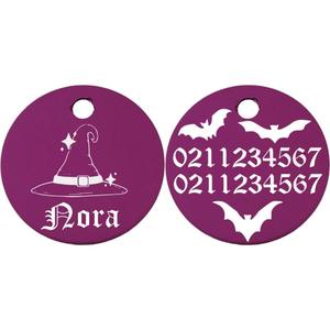 Aluminum Pet Tags: Bewitched | Aluminum Round | Pet ID Tag
