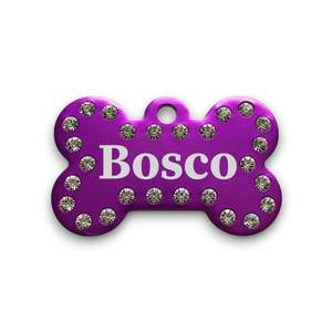 Aluminum Pet Tags: Diamante Bone | Aluminum | Pet ID Tag