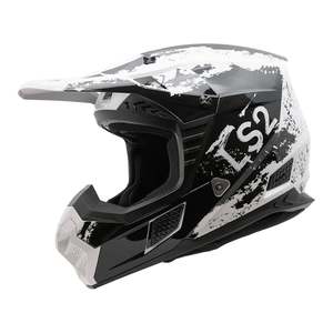 Apparel: LS2 MX706 COZ Hyde Helmet - Black / White 06