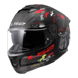 Apparel: LS2 FF808 Stream II Angry Monkey Helmets - Matte Black / Red 06