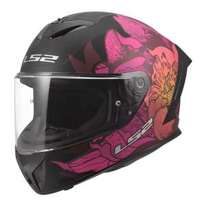 Apparel: LS2 FF820 Rapid III Popppies Helmet - Black / Pink