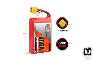 GNB 5000mAh 7.2V 2S 5C XT60 Lipo Battery Pack For Radiomaster - Quad Junkie