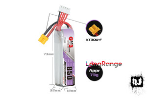 Products: GNB 850mAh 15.2v 4S 60C XT30 Lipo Battery Long Pack - Quad Junkie