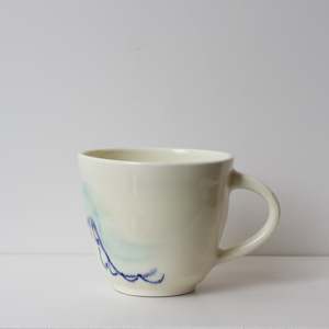Juliet Larkin: JLA64: Tea Cup - white with hand-drawn image