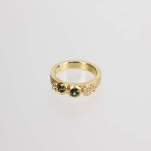 Rachael Morrison: RMO30: Green sapphire and diamond ring