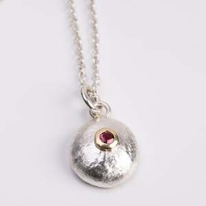 Rachael Morrison: RMO23: Pebble pendant with pink tourmaline