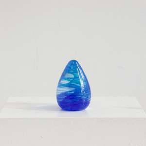 Gifts Under 100: CJ151: Rainbow paperweight - cobalt/copper blue
