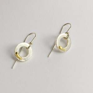 Lucia Araoz: LA78: small hoop earrings with gold detail