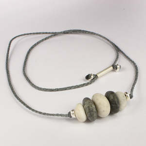 Anna Claire: ACT498: Five stone pendant - grey and cream