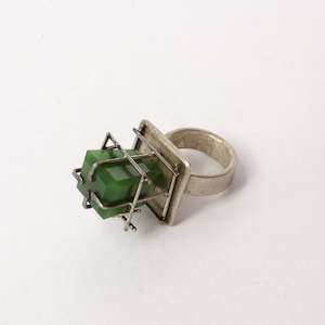 NA120: Caged pounamu ring