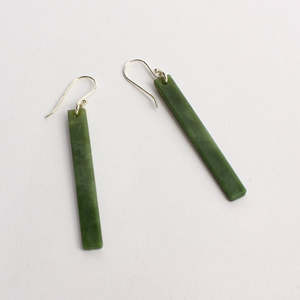 KAJ168: Pounamu bar earrings