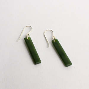 Earrings: KAJ167: Pounamu bar earrings
