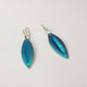 RB186: Laurel leaf earrings - blue