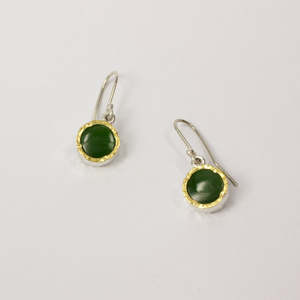 DM294C: Pounamu gold edged earrings