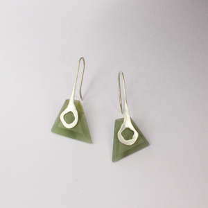 Earrings: JMR263: Faceted pounamu earrings