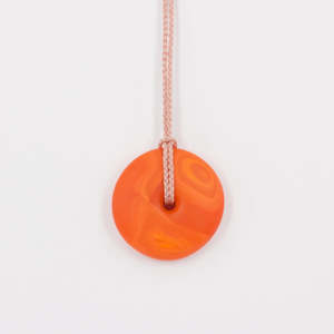 Necklaces: GSM23: Pi disc pendant - orange lava