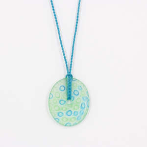 Necklaces: GSM21: Carved ellipse pendant