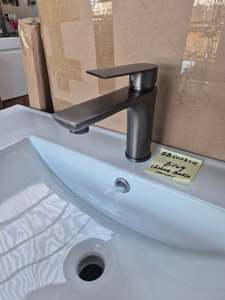 Sleek Brushed Chrome Basin Mixer