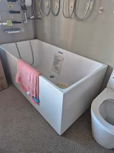 Baths: QB White Pure Acrylic Rectangle Center Drain Bathtub