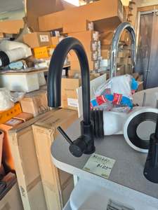 Basin Mixers: Curved Black Basin Mixer