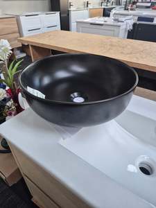 Basin: Black Ceramic Round Basin