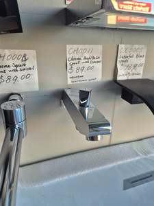 Bath Spouts: Chrome Bath/Basin Spout with Diverter