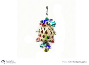 Bird Lorikeet: Cane and Paper Lantern with Bell