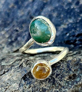 Mtorolite & Citrine Bypass Ring