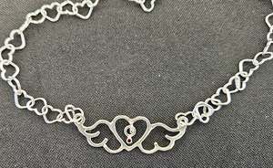 Small Heart-Wings Necklace with Ruby Charm and Sterling Silver Heart Chain