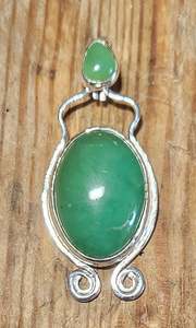 Chrysoprase Goddess Necklace in Sterling Silver