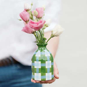 Bud Vase - Emerald and Cornflower
