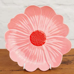 Noss And Co: Flower Plate - Pink & Red - Large