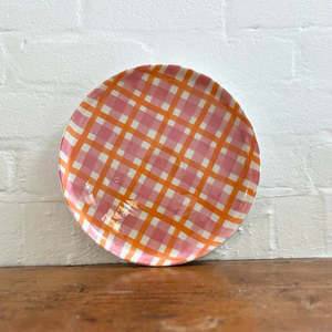 Noss And Co: Platter - Pink & Orange Gingham