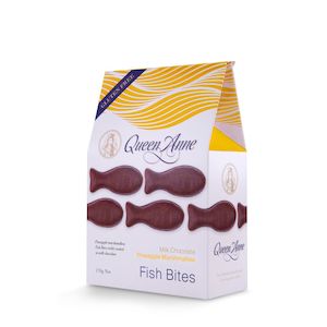 Milk Chocolate: Milk Chocolate Pineapple Marshmallow Fish Bites - 170g