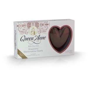 Milk Chocolate: Milk Chocolate Strawberry Marshmallow Hearts 100g