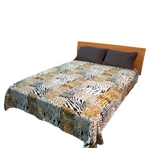 Animal Printed Polar Fleece Blanket Queen/King By Marlborough Textiles