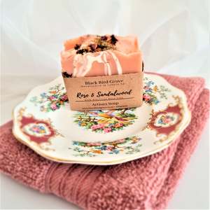 Lux Home: Foley Dish 'Broadway' with Rose & Sandalwood Artisan Soap