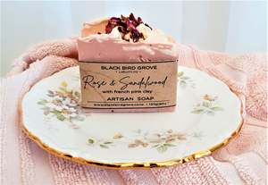Lux Home: Royal Albert Dish with Rose & Sandalwood Artisan Soap