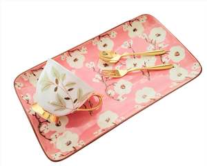 At My Kitchen Table: Royal Albert Cup, Spoon, Cake Fork & Stoneware Tray