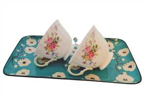 At My Kitchen Table: Royal Dalton Cups & Stoneware Blossom Tray