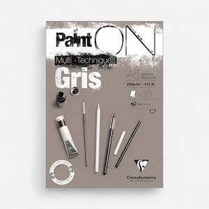 Clairefontaine Paint On Mixed Media Pad Grey 250gsm