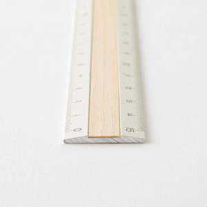 Journals Diaries: Midori® Aluminium 15cm Metal & Wood Ruler