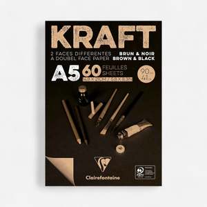 Paper: Clairefontaine Kraft & Black Paper Pad 90gsm